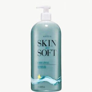 Avon Skin So Soft Original Shower Gel - Teal & White